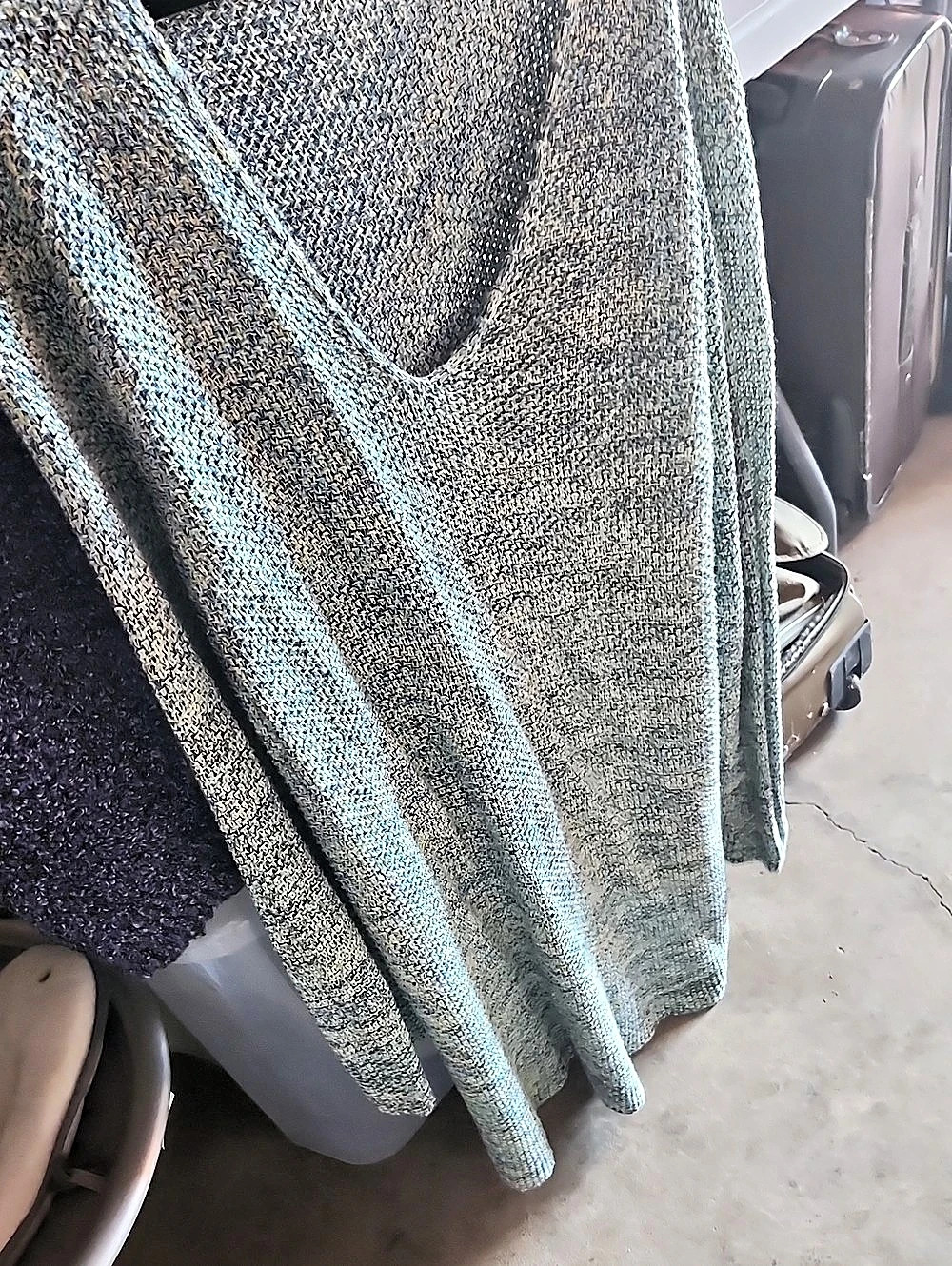 Woman Within Textured Cardigan in Blue & Black Size Large Tunic